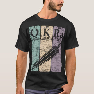Camiseta Tabela Periódica de Okra Elets Okra Vegetal Retro