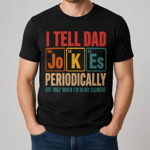 Camiseta Tabela Periódica de Piadas de Pai Engraçadas