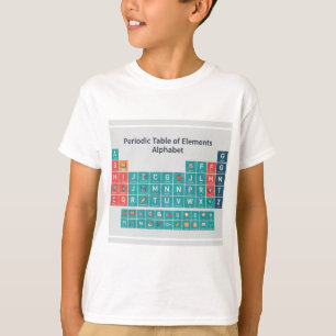 Camiseta Tabela Periódica dos Elementos Cartaz Alfabético