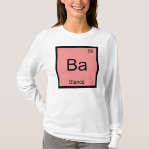 Camiseta Tabela Periódica Elemento Químico Nome Blanca