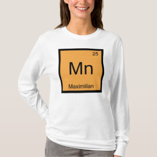 Camiseta Tabela Periódica Elemento Químico Nome Maximilian