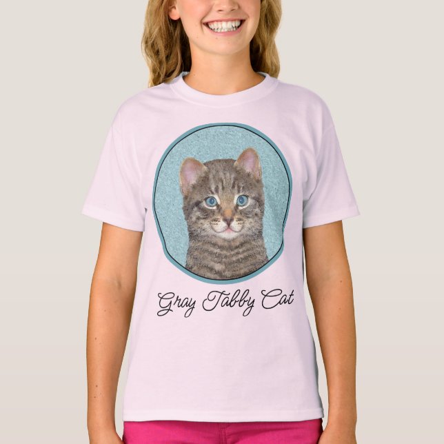Camiseta Tabelas de cinzas por Pintura de Gato - Gato Origi (Frente)