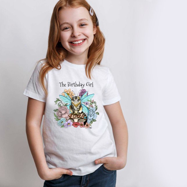 Camiseta Tablet Fairy Cat Mushroom Floral (Criador carregado)