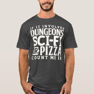 Camiseta Tabletop engraçado jogador de RPG Sci-Fi Pizza dad