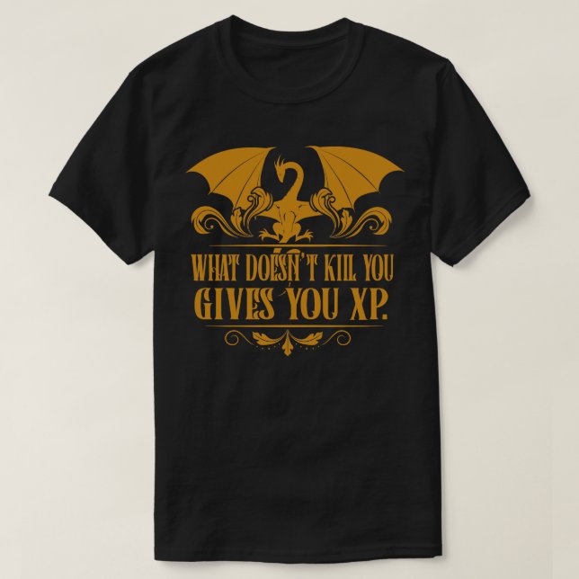 Camiseta Tabletop RPG Addicto XP Dragon Dungeons (Frente do Design)