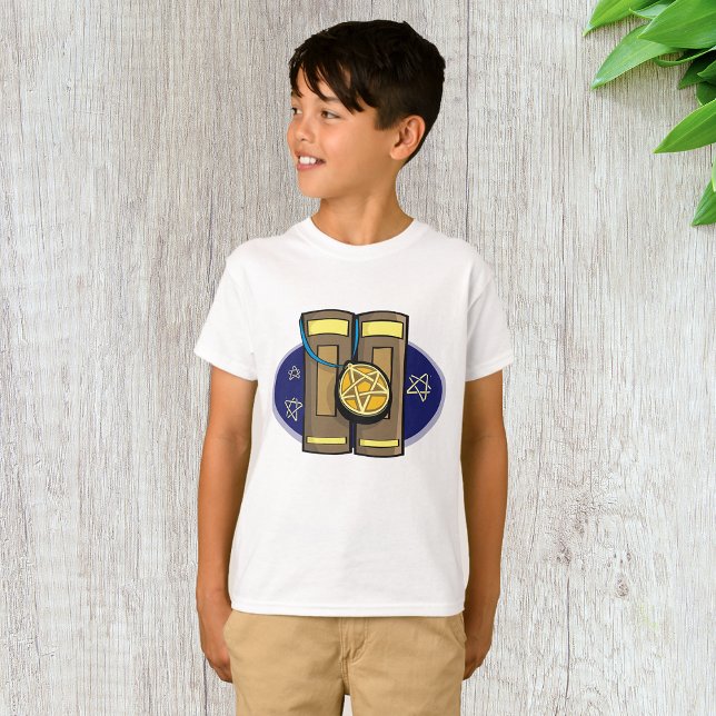 Camiseta Tábuas de Pedra Antigas com Amuleto de Pentagrama (Criador carregado)
