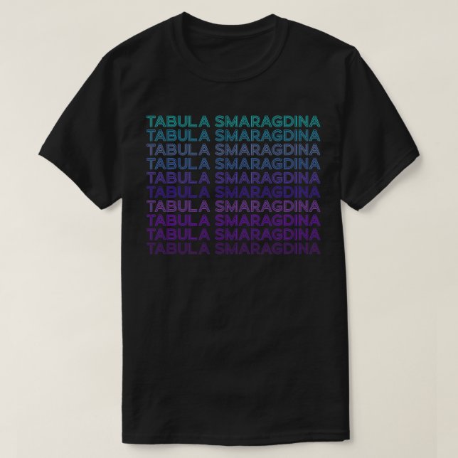 Camiseta Tabula Smaragdina Hermética Retro (Frente do Design)