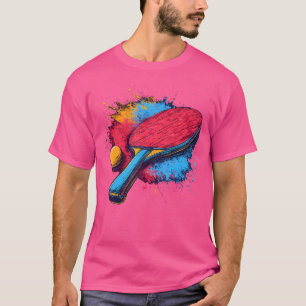 Camiseta Tabuleiro Artístico Colorido De Tênis De Mesa