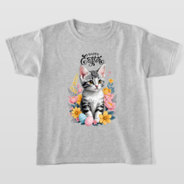 Camiseta Tabuleiro de Cinzas felzs pascoa com flores