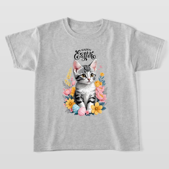Camiseta Tabuleiro de Cinzas felzs pascoa com flores (Postura )