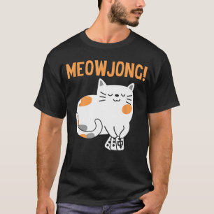 Camiseta Tabuleiro de Jogador de Gato Mahjong Jogo de Tabul