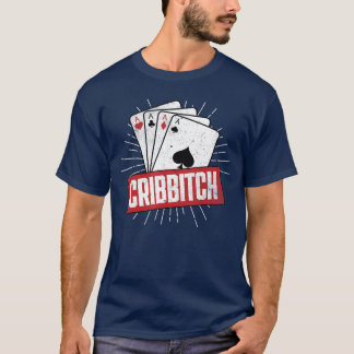 Camiseta Tabuleiro de jogo de cribbage Pun Cribbitch jogado