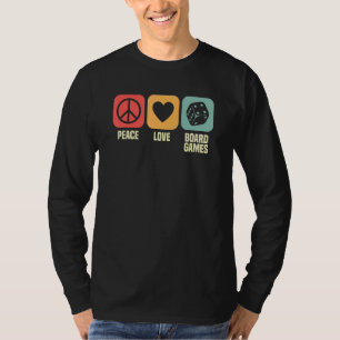 Camiseta tabuleiros de jogos de tabuleiro de amor paz tabul