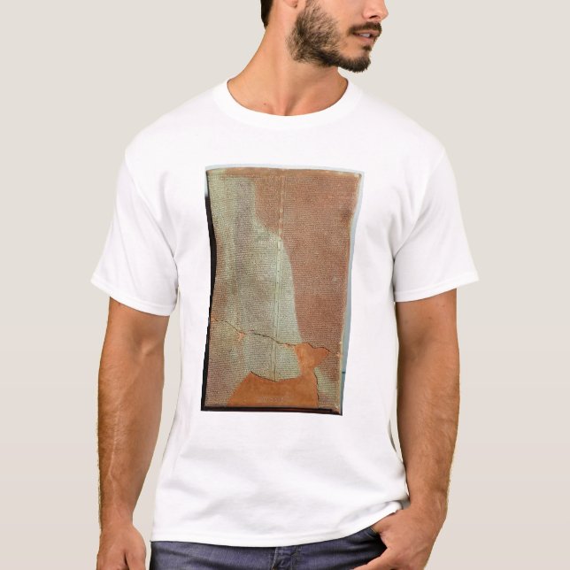 Camiseta Tabuleta com a história do rei Sargon II (Frente)