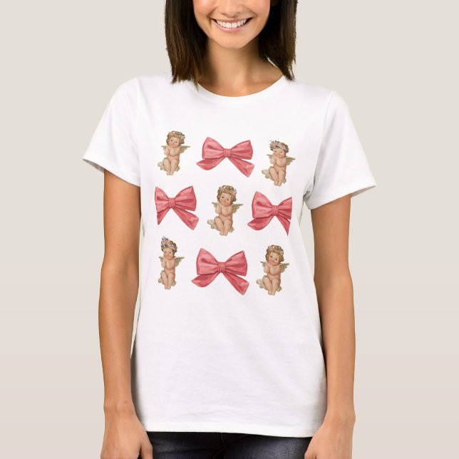 Camiseta Taça Cupido Coquete Rosa (Frente)