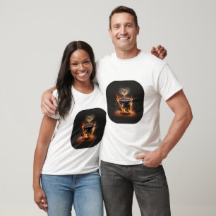 Camiseta Taça de café de Natal com arte a vapor de coração