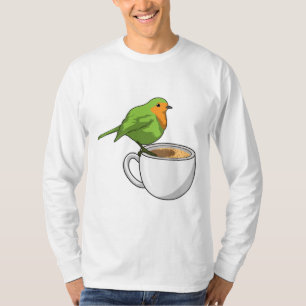 Camiseta Taça de Café de Pássaro