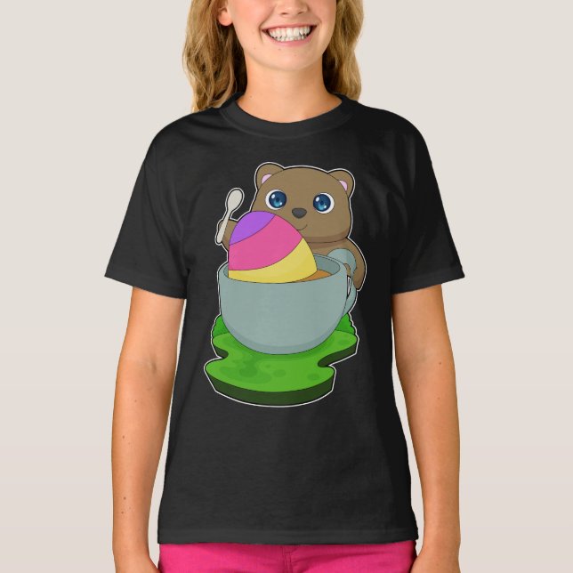 Camiseta Taça de Ovos de Páscoa com Páscoa de Urso (Frente)