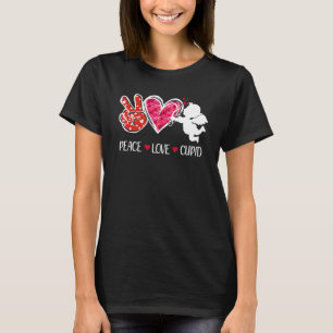 Camiseta Taça de Paz Amor Cute Leopardo Vermelho Dia dos Na