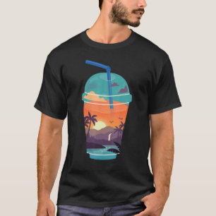 Camiseta Taça de Verão Preenchendo Cena Tropical Lago Match