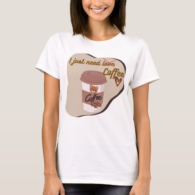 Camiseta Taça do Bear do Café Bonito - Design de Cotação En (Frente)