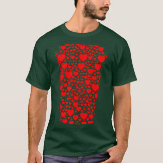 Camiseta Taça To Go De Cafés Corações Silhueta RED
