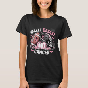 Camiseta Tackear o Cancer de futebol do Cancer da mama Awar