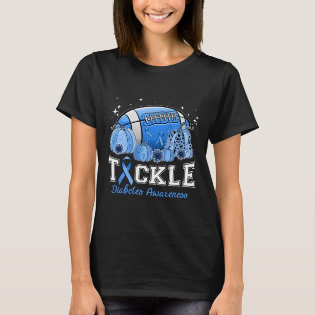 Camiseta Tackle Diabetes Azul Fita Dibetes Awarene (Frente)