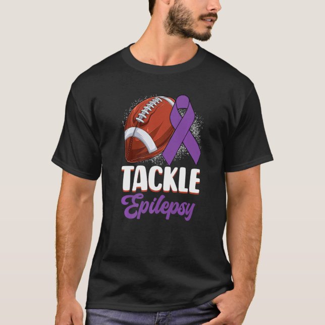 Camiseta Tackle Epilepsy Awareness Day Warrior Football Pur (Frente)