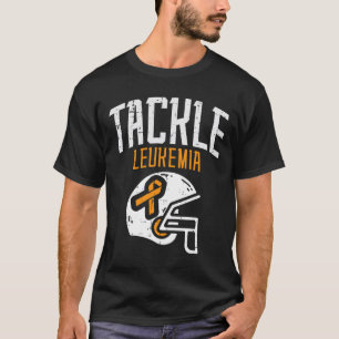 Camiseta Tackle Leukemia Capacete Laranja Fita Câncer de Sa