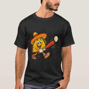 Camiseta Taco beisebol engraçado mexicano fiesta chapéu cin