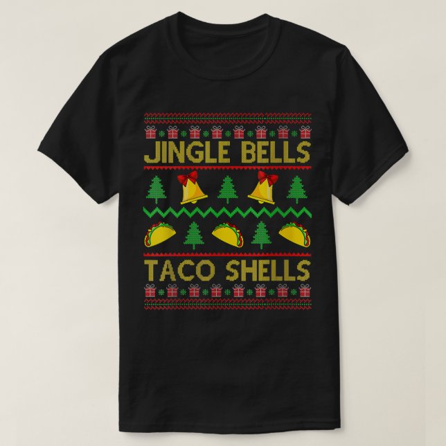 Camiseta Taco Bell Jingle Bell Taco Shells Funny Christmas  (Frente do Design)