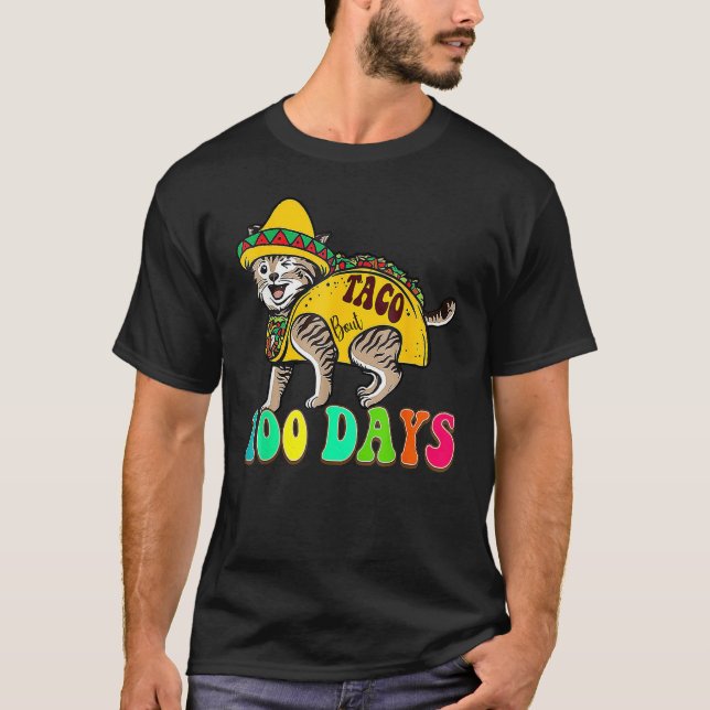 Camiseta Taco Bout 100 Days Cute Teacher Student 100th Day  (Frente)