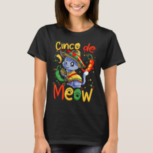 Camiseta Taco Cat Cinco De Mayo Para Mulheres E Homens Somb