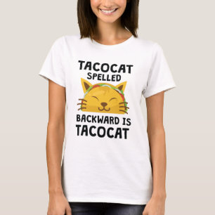 Camiseta Taco Cat Ortografado Para Trás É Taco Cat Engra