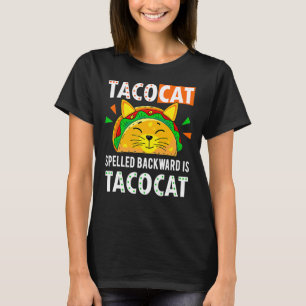 Camiseta Taco Cat Ortografado Para Trás É Tacocat Cinco De
