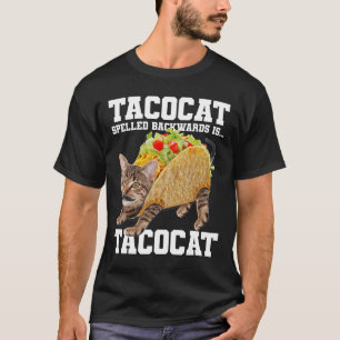 Camiseta Taco Cat Ortografado Para Trás É Tacocat Memória B
