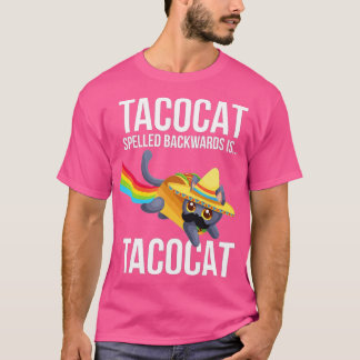 Camiseta Taco Cat Ortografado Para Trás Palindrome - Gato E