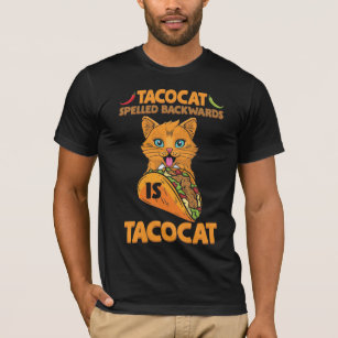 Camiseta Taco Cat Ortografado Para Trás Tacocat Comida Mexi