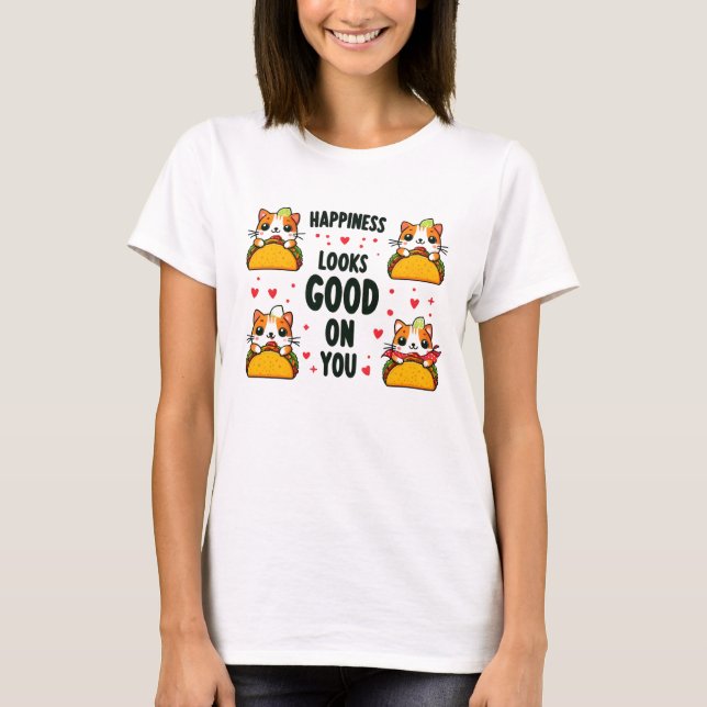 Camiseta Taco Cat: Uma Fusão Felina Culinária (Frente)