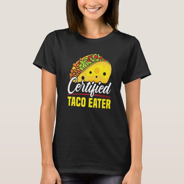 Camiseta Taco Certified Eater Nacho Média Foodie Cinco De (Frente)