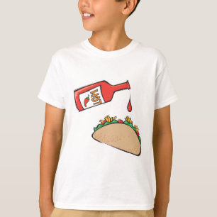 Camiseta taco com molho quente