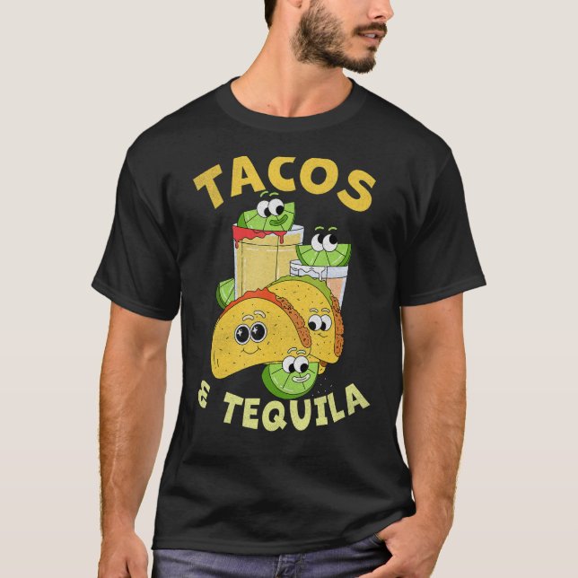 Camiseta Taco Comida Mexicana E Beber Tacos e Tequila (Frente)