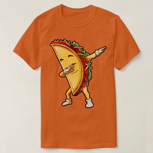 Camiseta Taco Dabbing Comida mexicana por cima dos presente (Frente do Design)