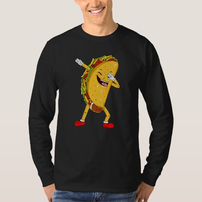 Camiseta Taco Dabbing  Meninos Cinco De Mayo Comida Mexican (Frente)