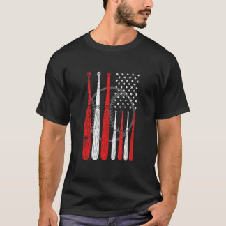 Camiseta Taco de beisebol Bandeira dos EUA Arremessador Rec