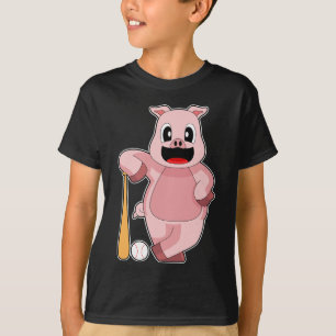 Camiseta Taco de beisebol de porco