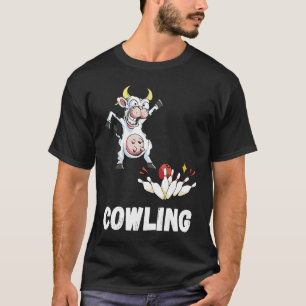 Camiseta Taco de Boliche Engraçado Pino de Boliche Vaca Jog
