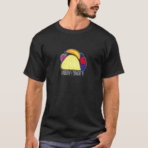 Camiseta Taco de Fruta Desenhado à Mão Fofo para Jardim de
