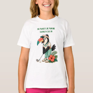 Camiseta Taco de Golfe Infantil Personalizado Retro Toucan